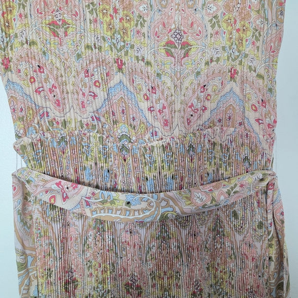 T Tahari Women's Pink Pleated Belted Faux-Wrap Maxi Dress Size M - Picture 4 of 14